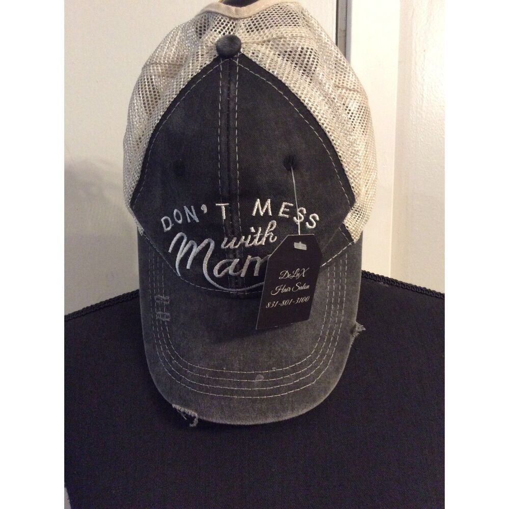 NWT Vintage Look Baseball Cap Hat Don't Mess with Mama Black